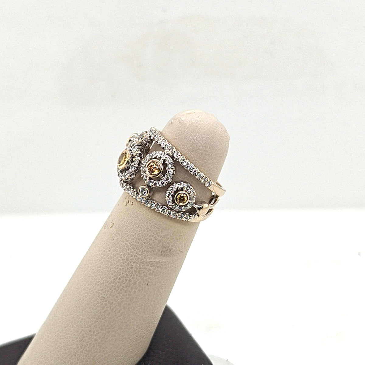 DIAMOND FILIGREE RING 1.57CTW WHITE GOLD