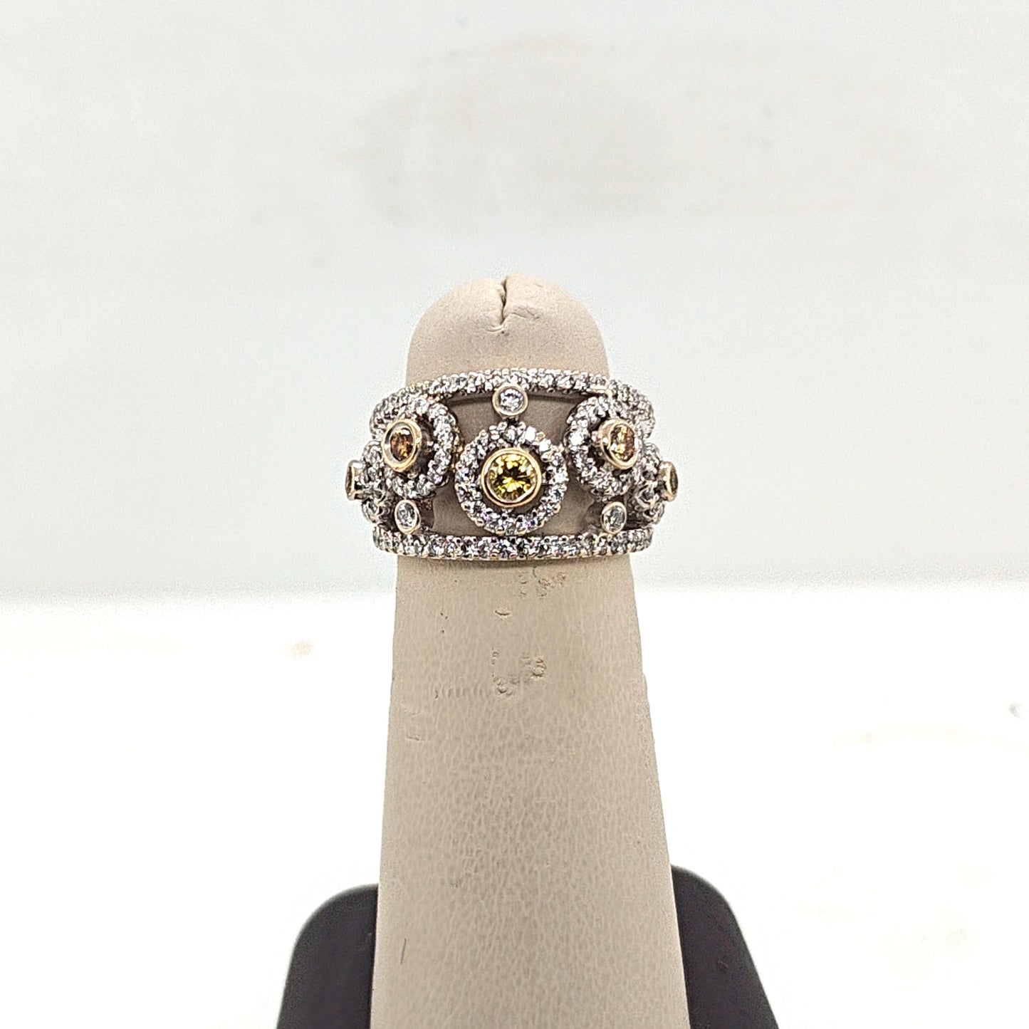 DIAMOND FILIGREE RING 1.57CTW WHITE GOLD