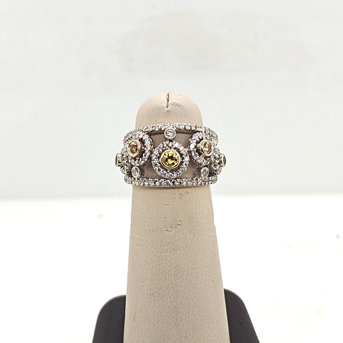DIAMOND FILIGREE RING 1.57CTW WHITE GOLD