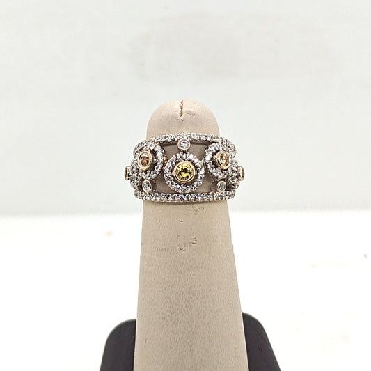 DIAMOND FILIGREE RING 1.57CTW WHITE GOLD
