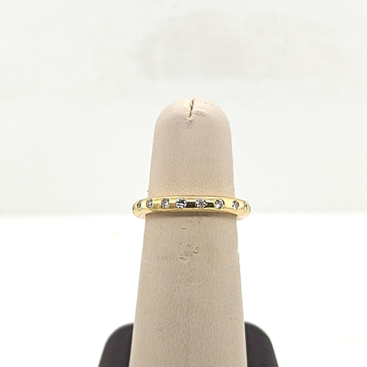 DIAMOND BAND RING SPACED DIAMONDS 0.85CTW YELLOW GOLD
