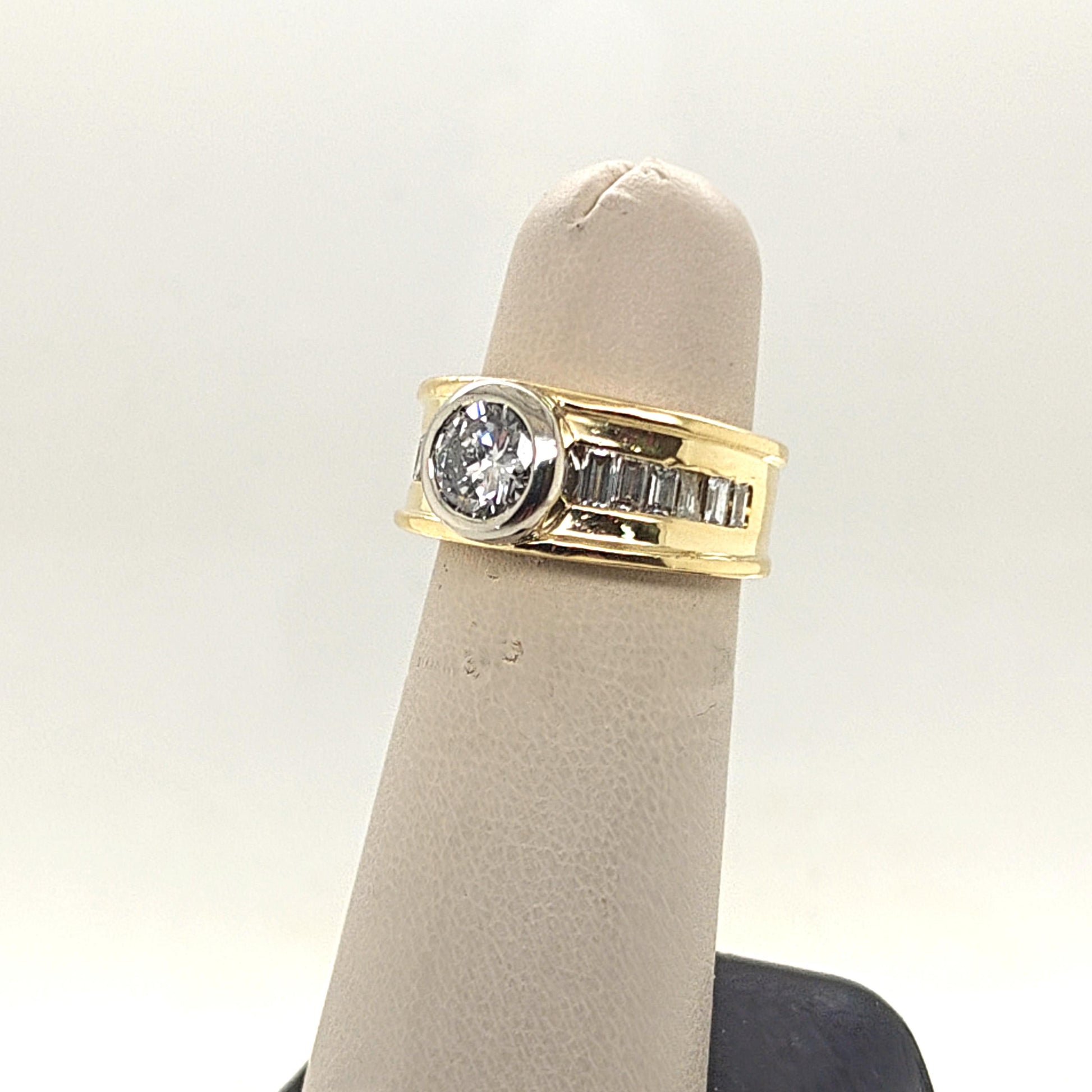 DIAMOND BEZEL SET RING 1.64CTW YELLOW GOLD