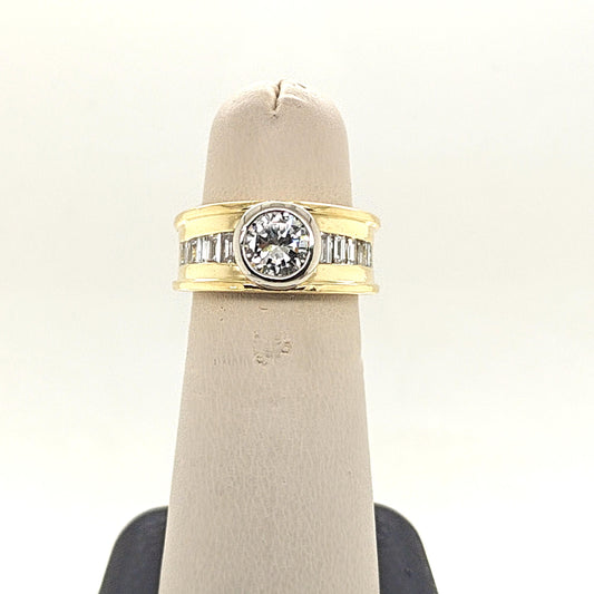 DIAMOND BEZEL SET RING 1.64CTW YELLOW GOLD
