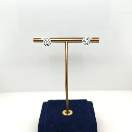DIAMOND CLUSTER EARRINGS 1.60CTW WHITE GOLD