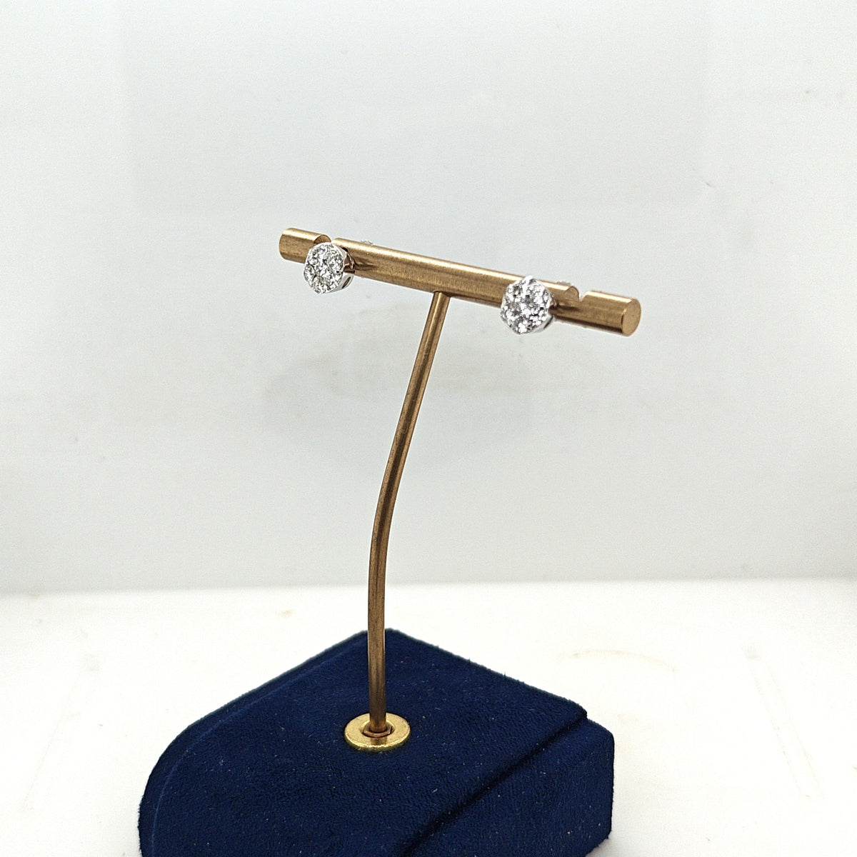 DIAMOND CLUSTER EARRINGS 1.60CTW WHITE GOLD
