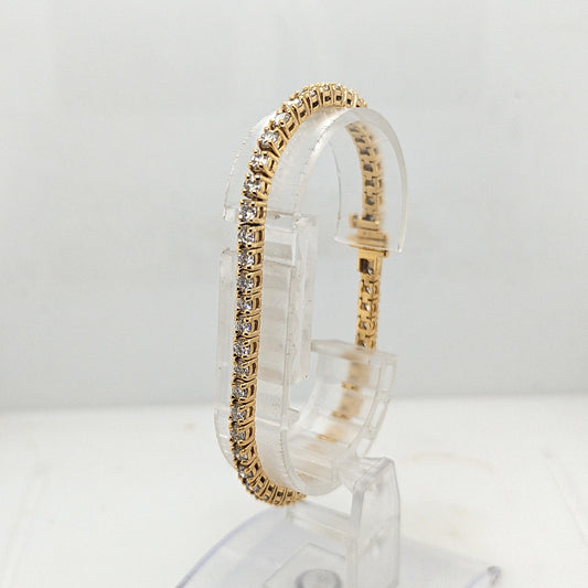 DIAMOND TENNIS BRACELET 5.07CT YELLOW GOLD