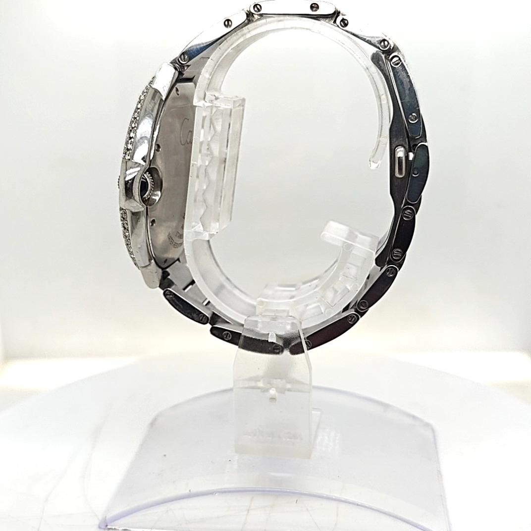 CARTIER BALLON BLEU WATCH STEEL 42MM DIAMOND BEZEL