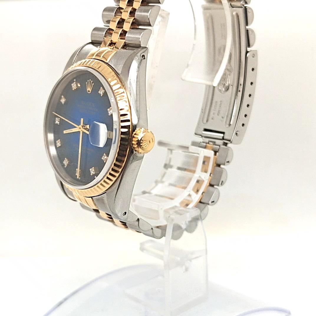 ROLEX DATEJUST TWO TONE ORIGINAL BLUE VIGNETTE DIAMOND DIAL 36MM