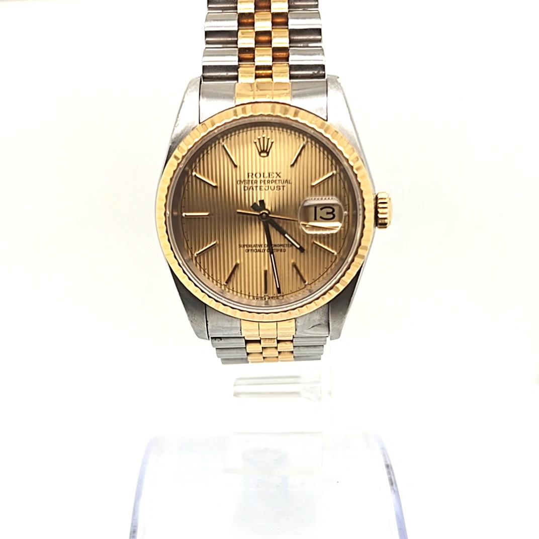 ROLEX DATEJUST TWO TONE ORIGINAL TAPESTRY DIAL 36MM