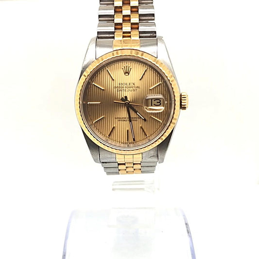 ROLEX DATEJUST TWO TONE ORIGINAL TAPESTRY DIAL 36MM