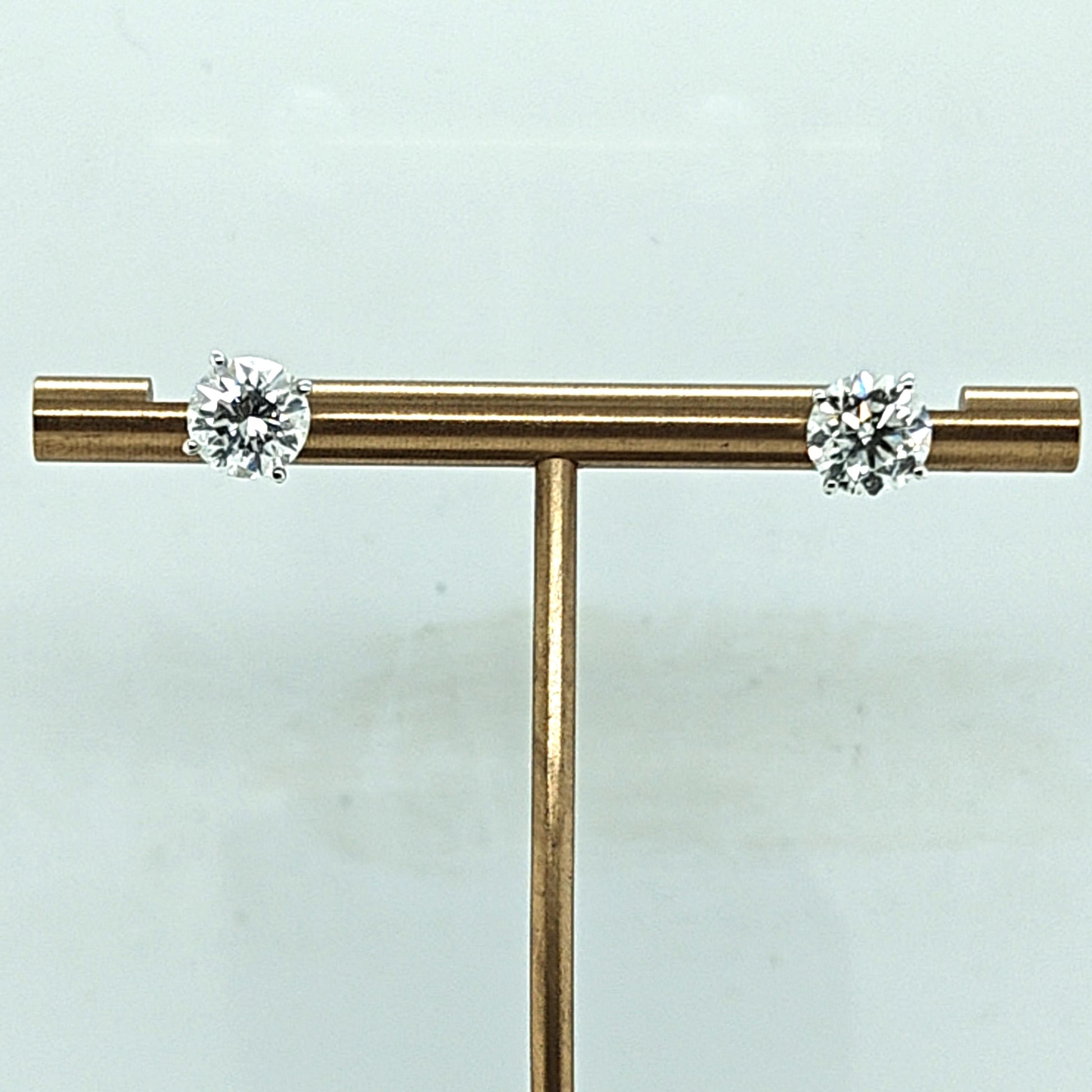 DIAMOND STUD EARRINGS 2.75CTW WHITE GOLD