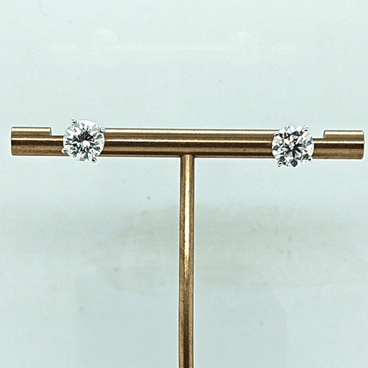DIAMOND STUD EARRINGS 2.75CTW WHITE GOLD