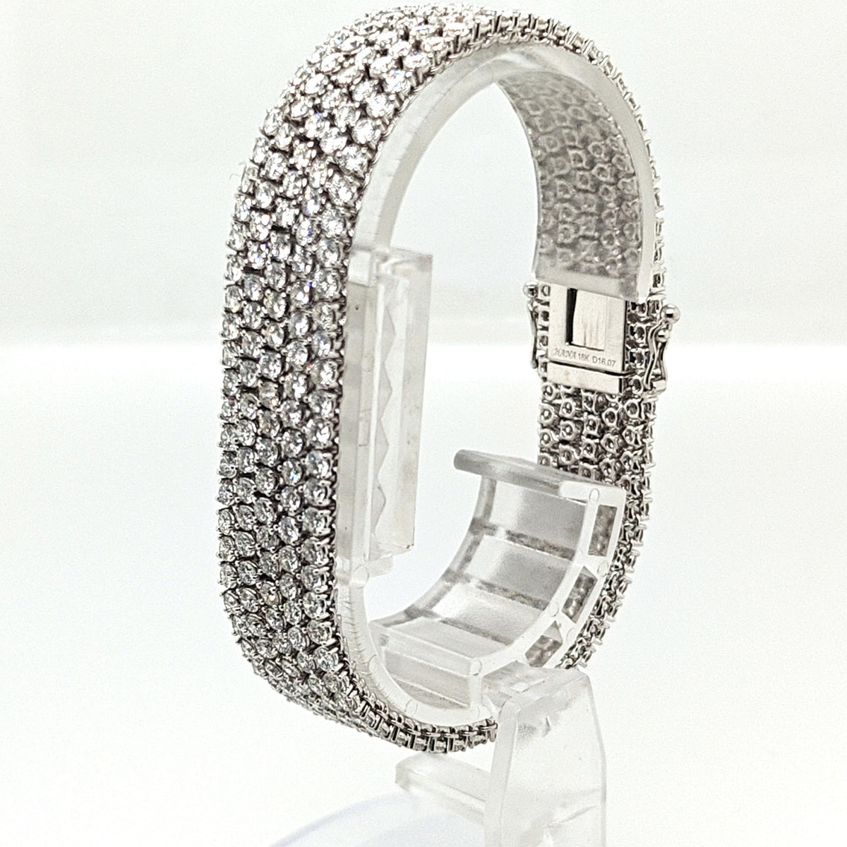 DIAMOND FIVE ROW BRACELET 16.07CTW WHITE GOLD