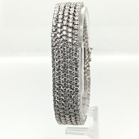 DIAMOND FIVE ROW BRACELET 16.07CTW WHITE GOLD