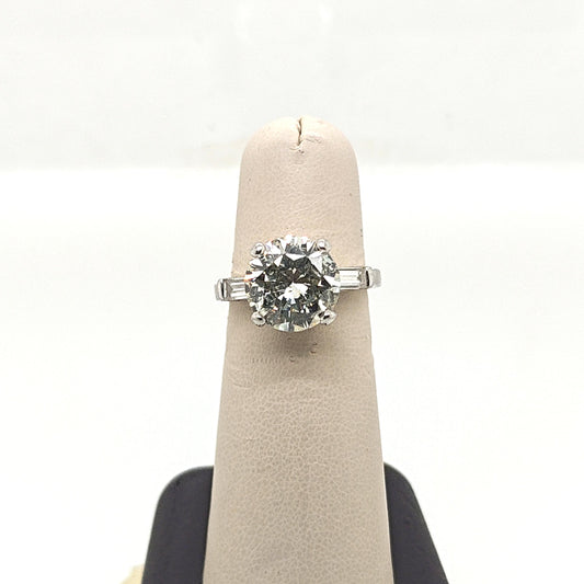 DIAMOND ENGAGEMENT RING 4.35CT PLATINUM