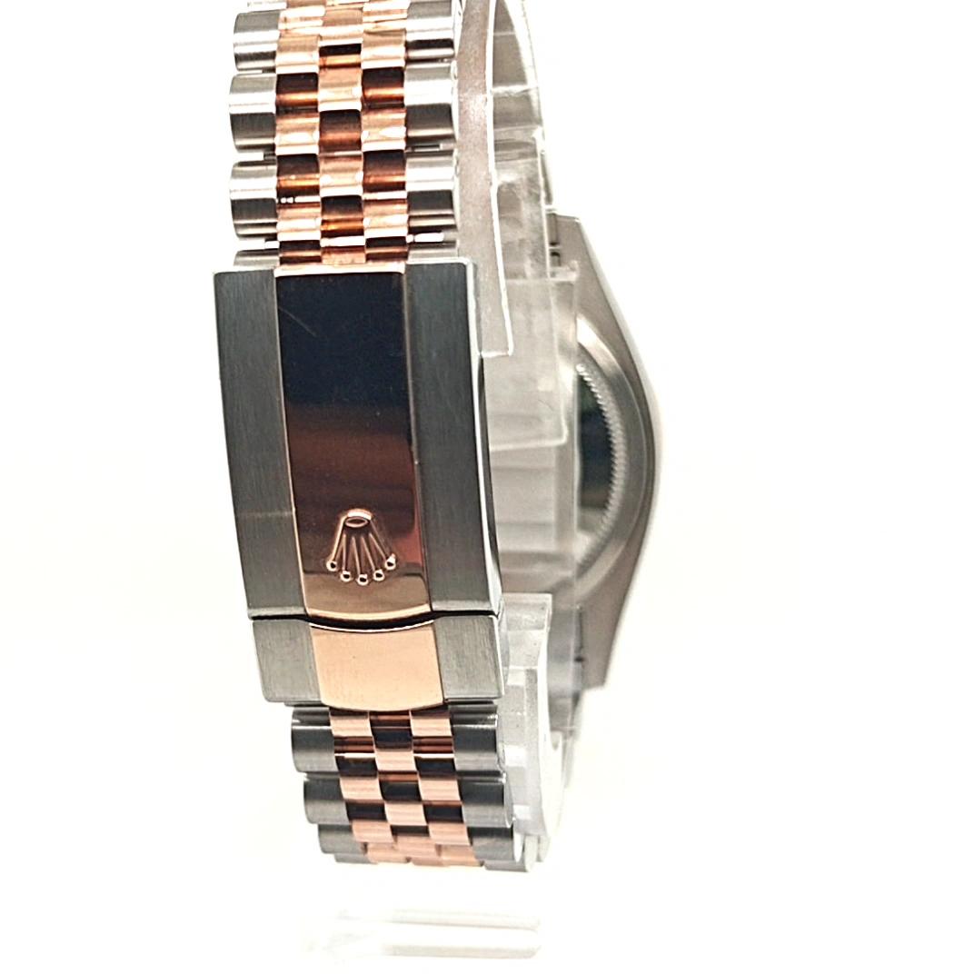 ROLEX DATEJUST ROSE GOLD AND STEEL SLATE DIAMOND DIAL DIAMOND BEZEL 36MM