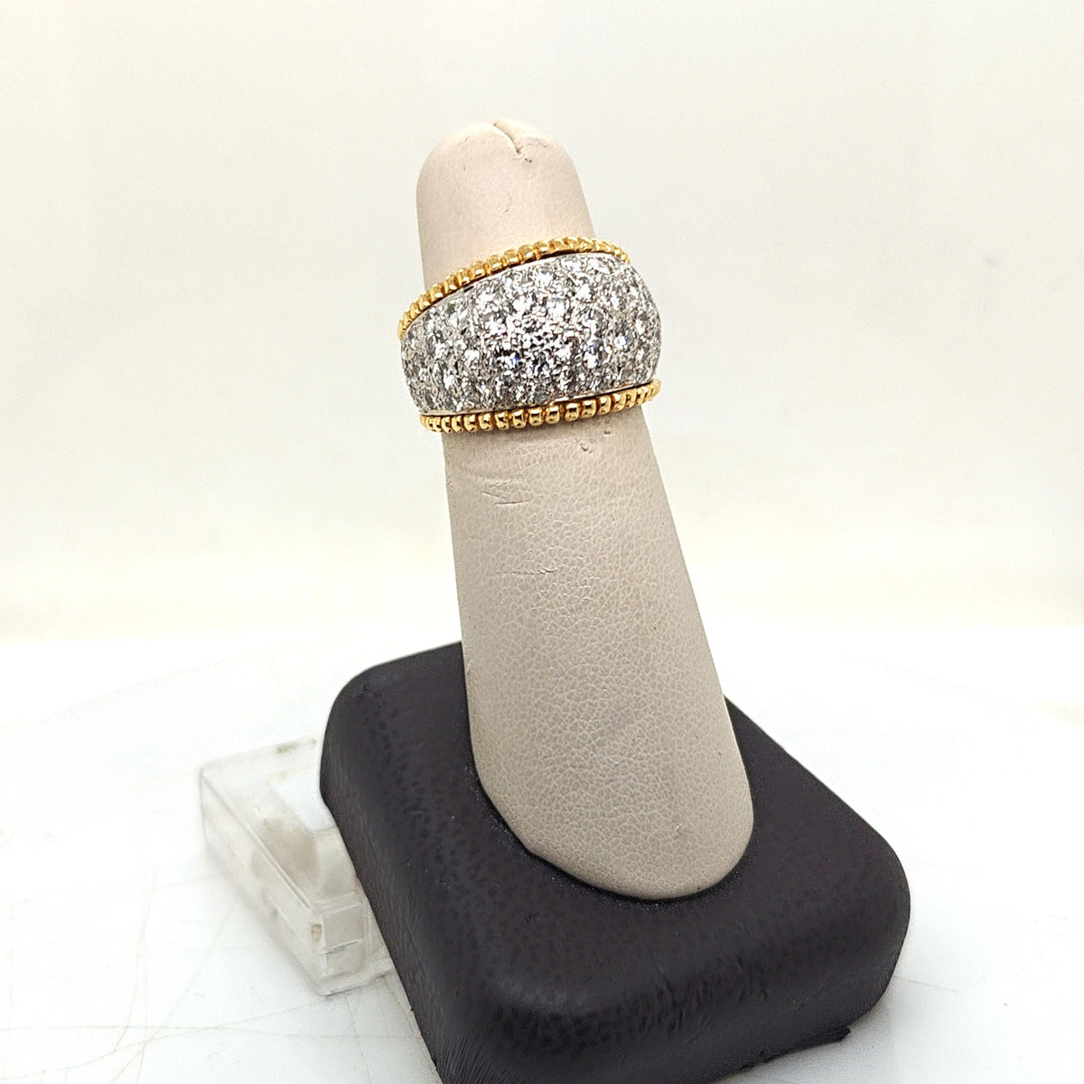 DIAMOND TWO TONE WIDE GOLD BAND RING 3.0CTW