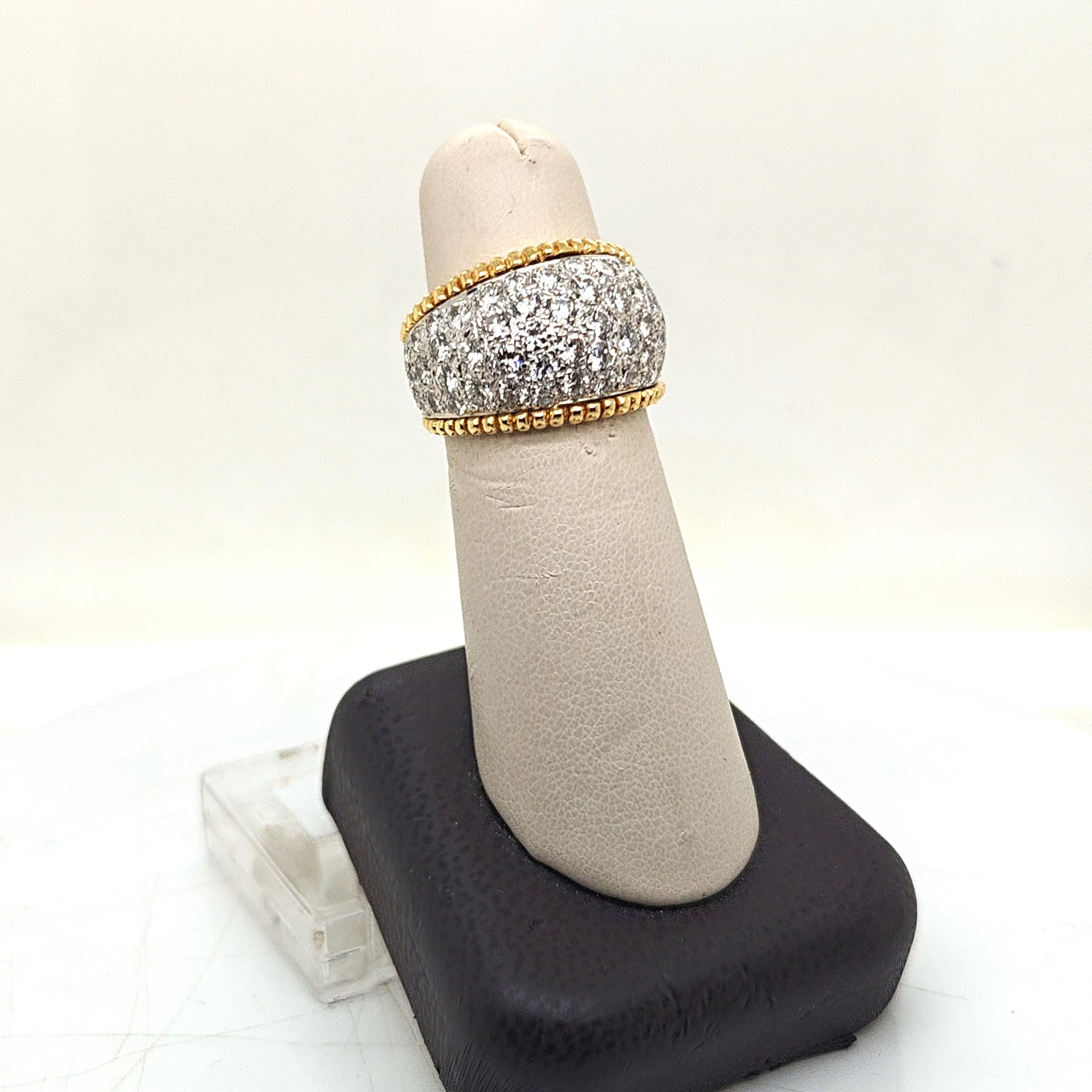 DIAMOND TWO TONE WIDE GOLD BAND RING 3.0CTW