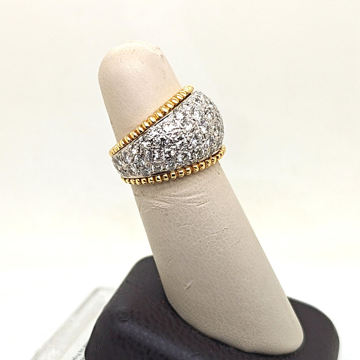 DIAMOND TWO TONE WIDE GOLD BAND RING 3.0CTW