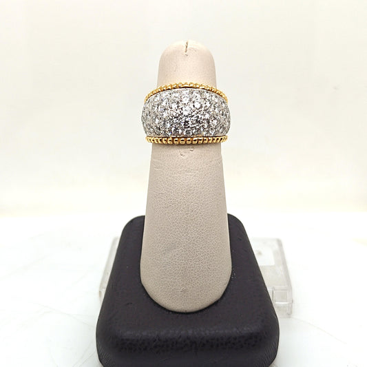 DIAMOND TWO TONE WIDE GOLD BAND RING 3.0CTW