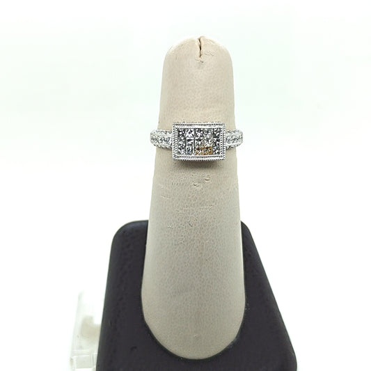 DIAMOND 1.03CTW INVISIBLE SET RING WHITE GOLD