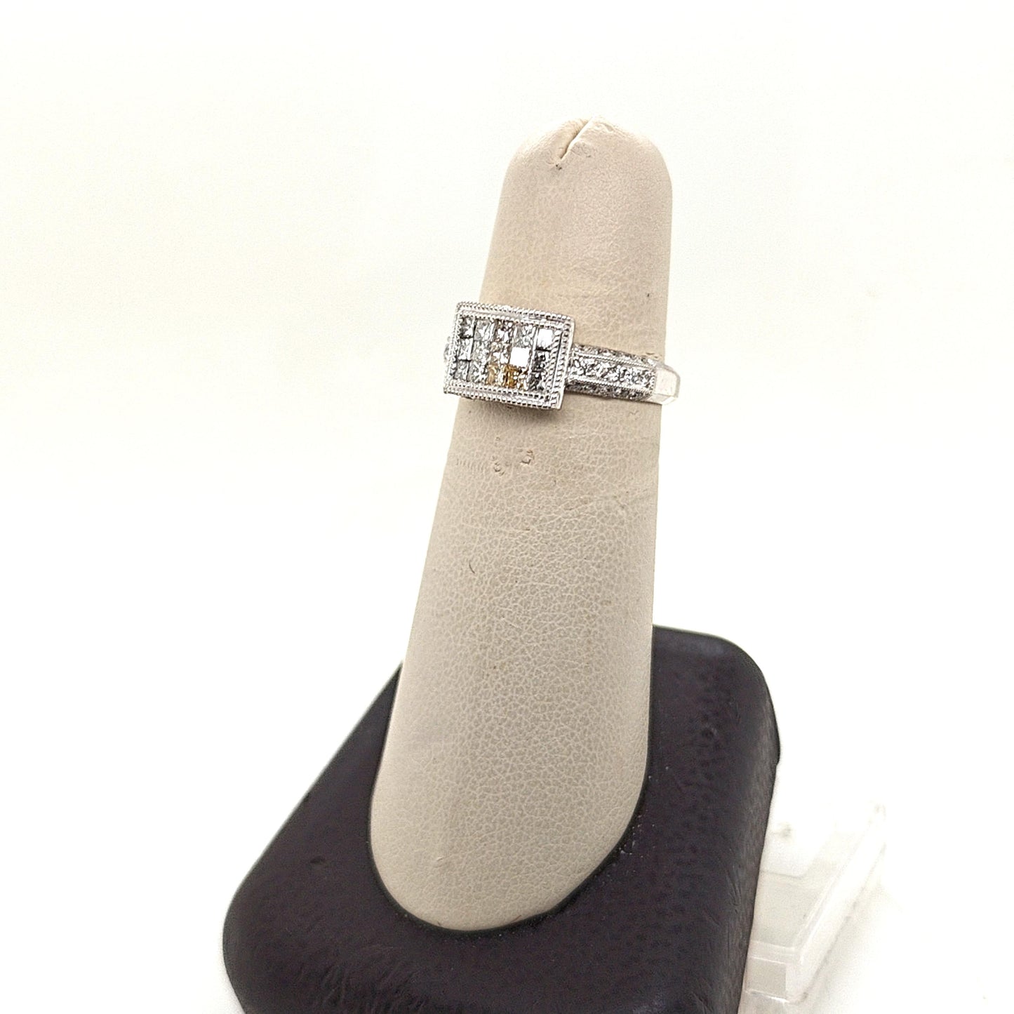 DIAMOND 1.03CTW INVISIBLE SET RING WHITE GOLD