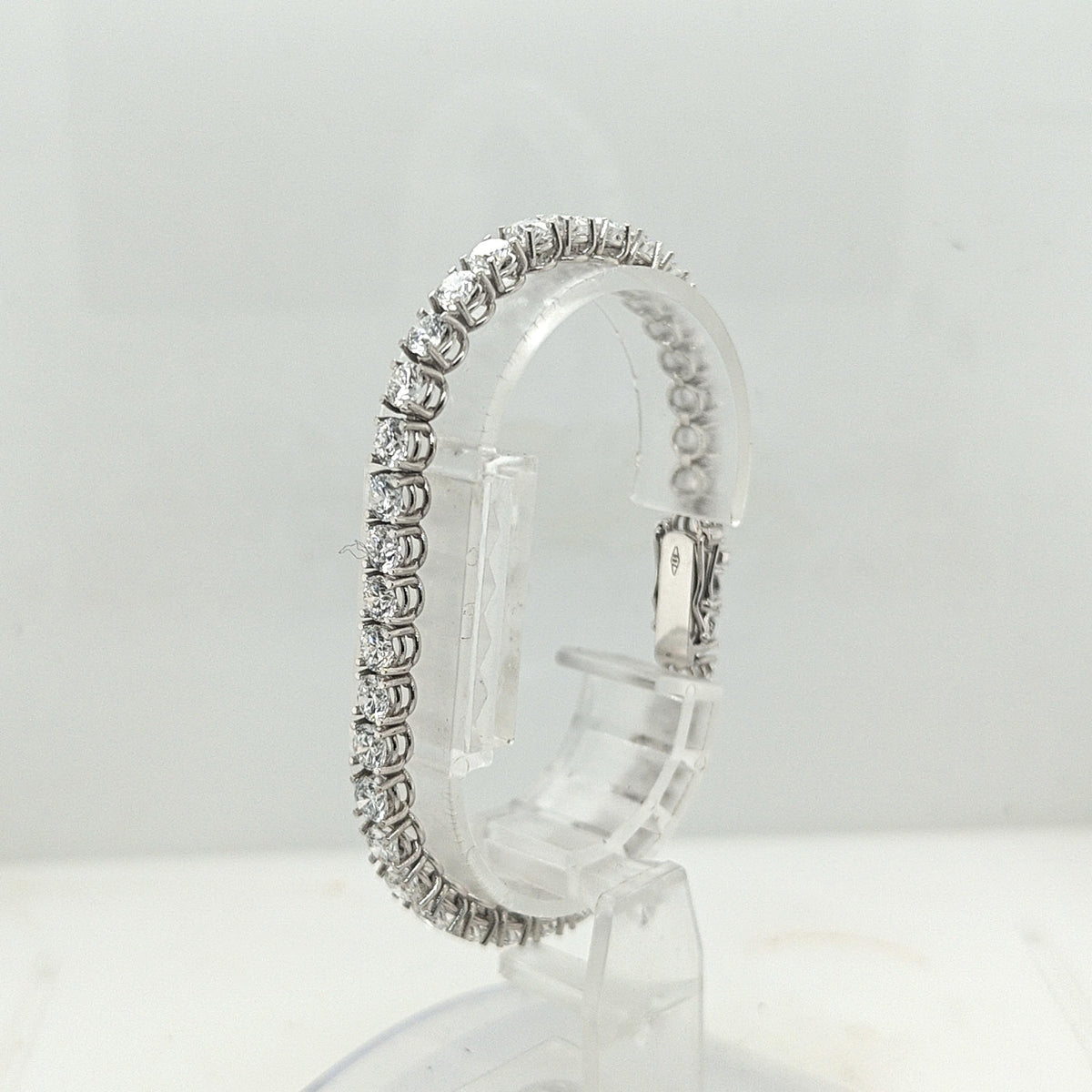 LAB DIAMOND TENNIS BRACELET 10CTW WHITE GOLD