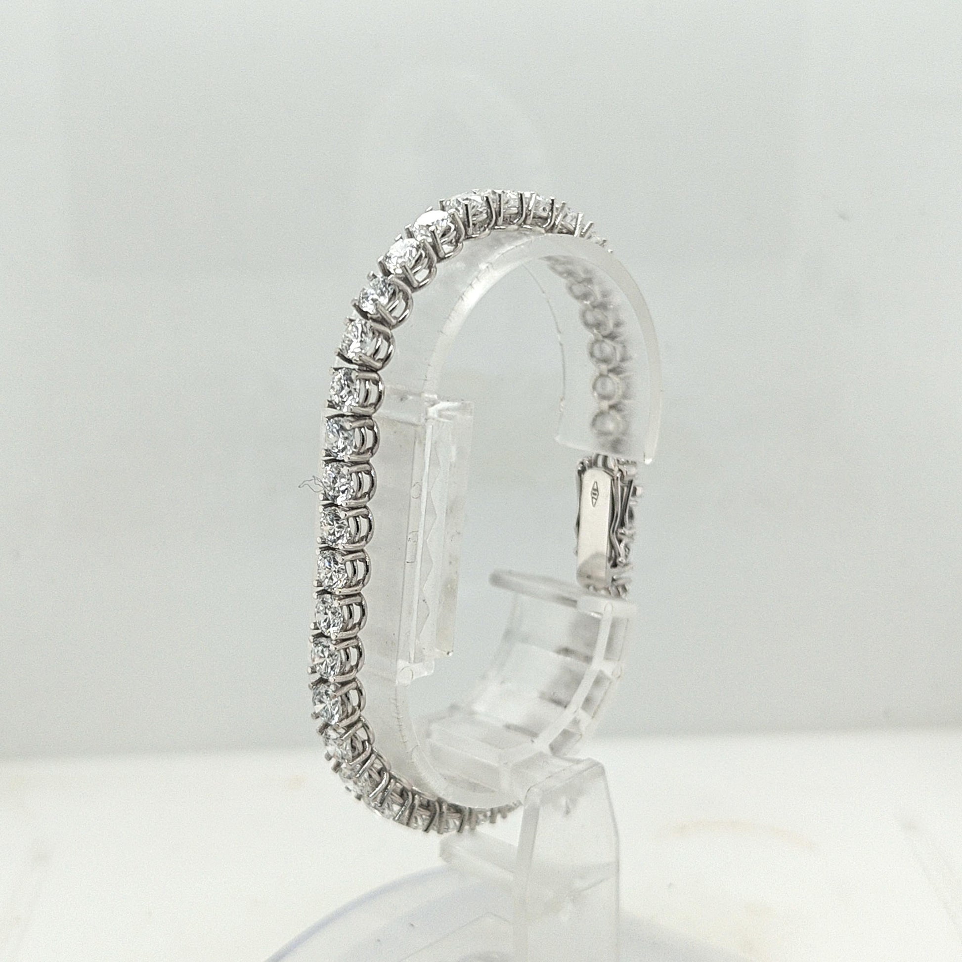 LAB DIAMOND TENNIS BRACELET 10CTW WHITE GOLD