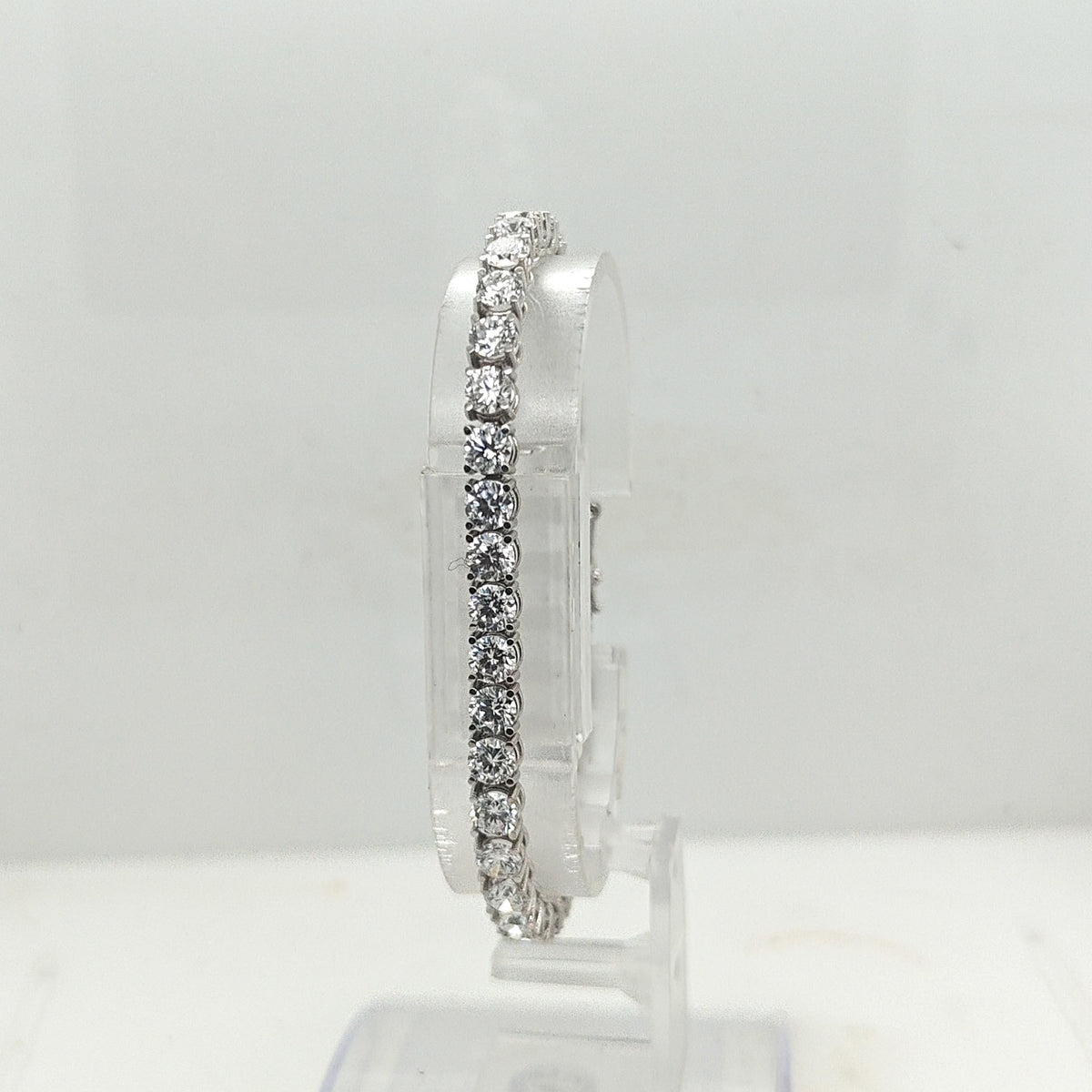 LAB DIAMOND TENNIS BRACELET 10CTW WHITE GOLD