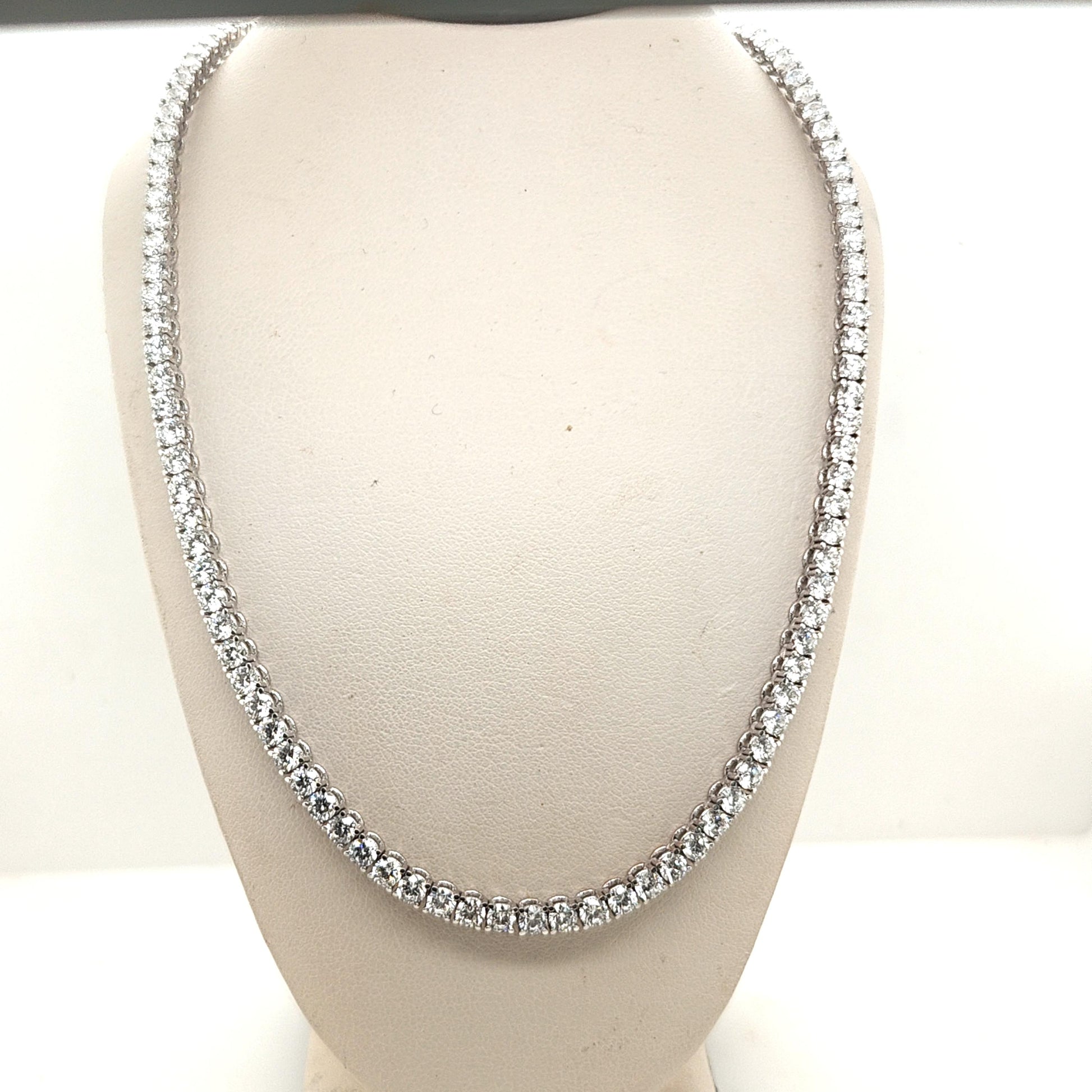 LAB DIAMOND TENNIS NECKLACE 12CTW WHITE GOLD
