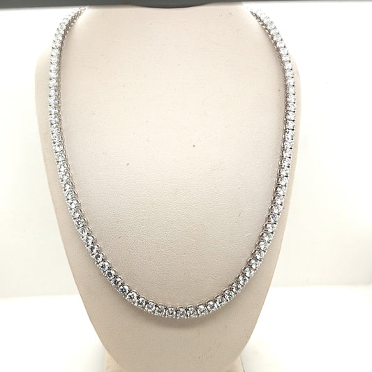 LAB DIAMOND TENNIS NECKLACE 12CTW WHITE GOLD