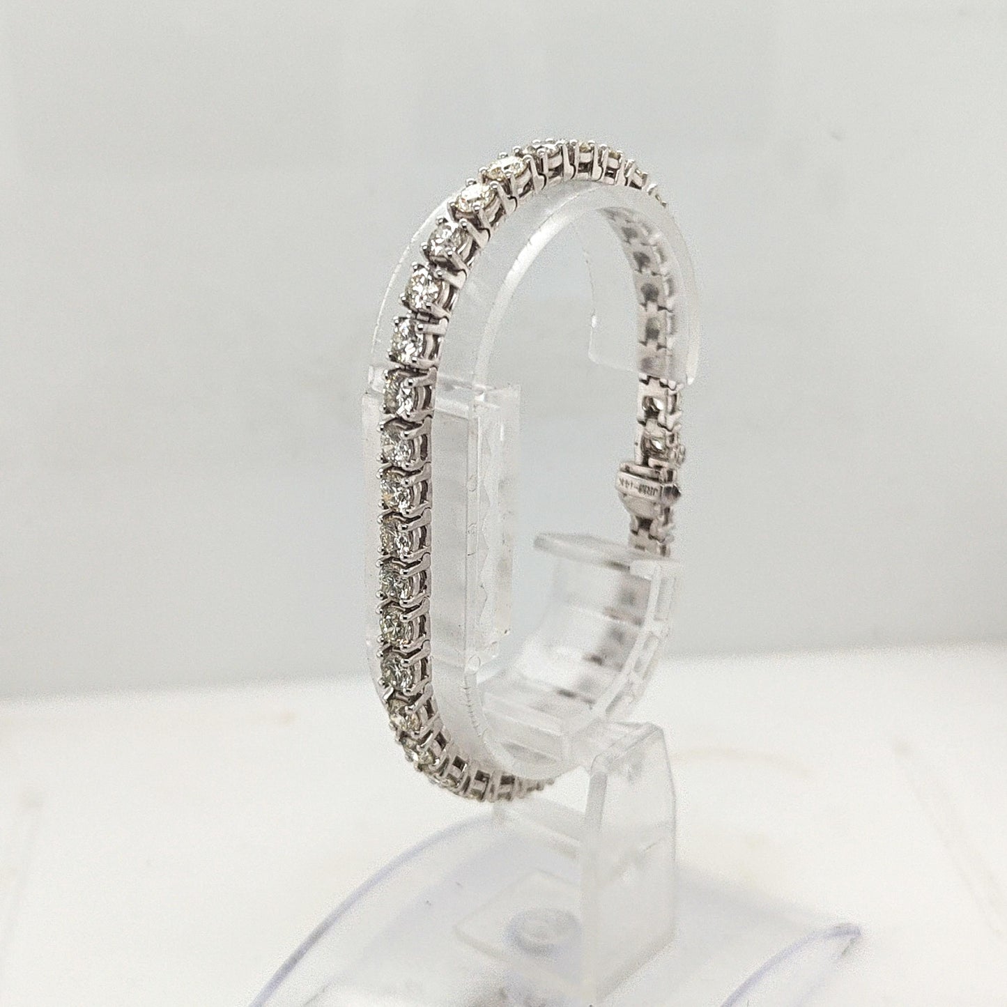 DIAMOND TENNIS BRACELET 10.38CTW WHITE GOLD