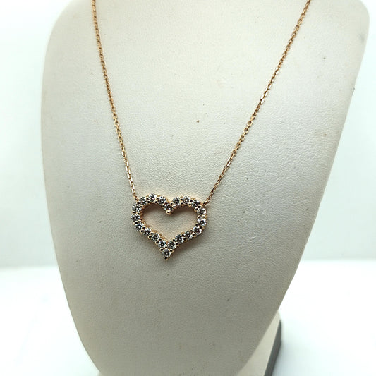 DIAMOND HEART PENDANT NECKLACE YELLOW GOLD