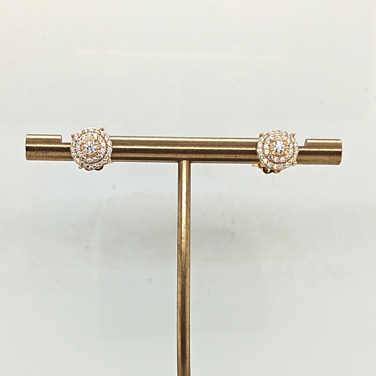 SMALL DIAMOND CLUSTER EARRINGS 0.65CTW YELLOW GOLD