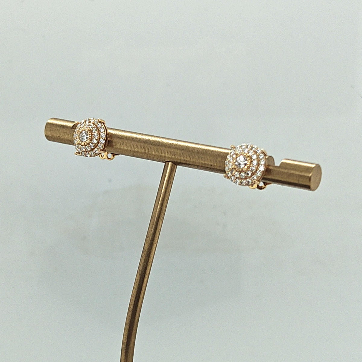 SMALL DIAMOND CLUSTER EARRINGS 0.65CTW YELLOW GOLD