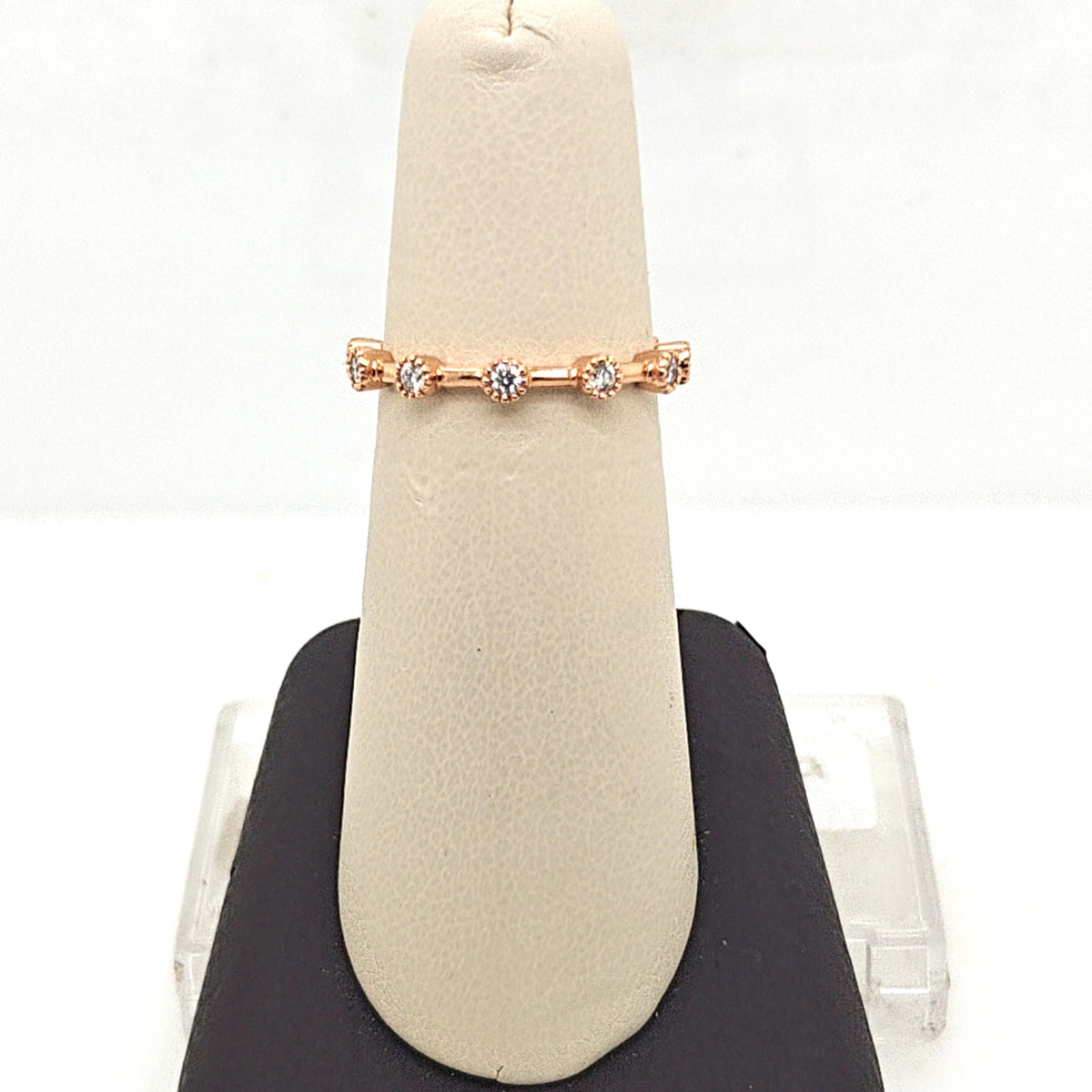 DIAMOND ROSE GOLD BAND RING 0.33CTW