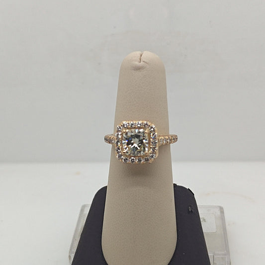 DIAMOND SQUARE CUSHION 2.02CT ENGAGEMENT RING YELLOW GOLD