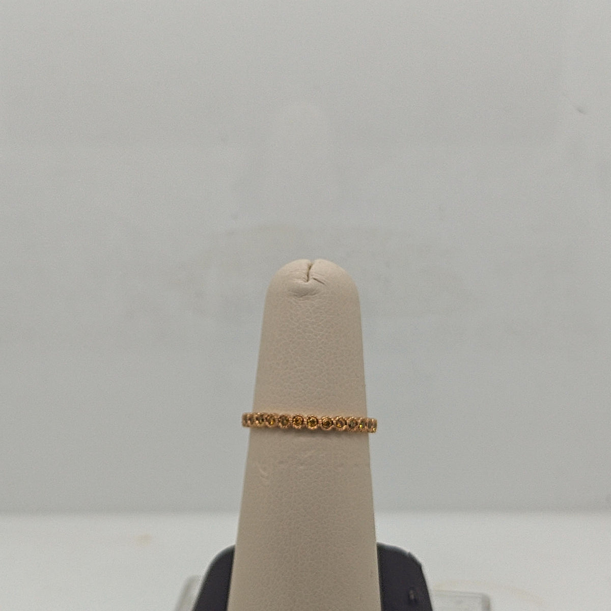 DIAMOND ETERNITY BAND RING YELLOW DIAMONDS ROSE GOLD