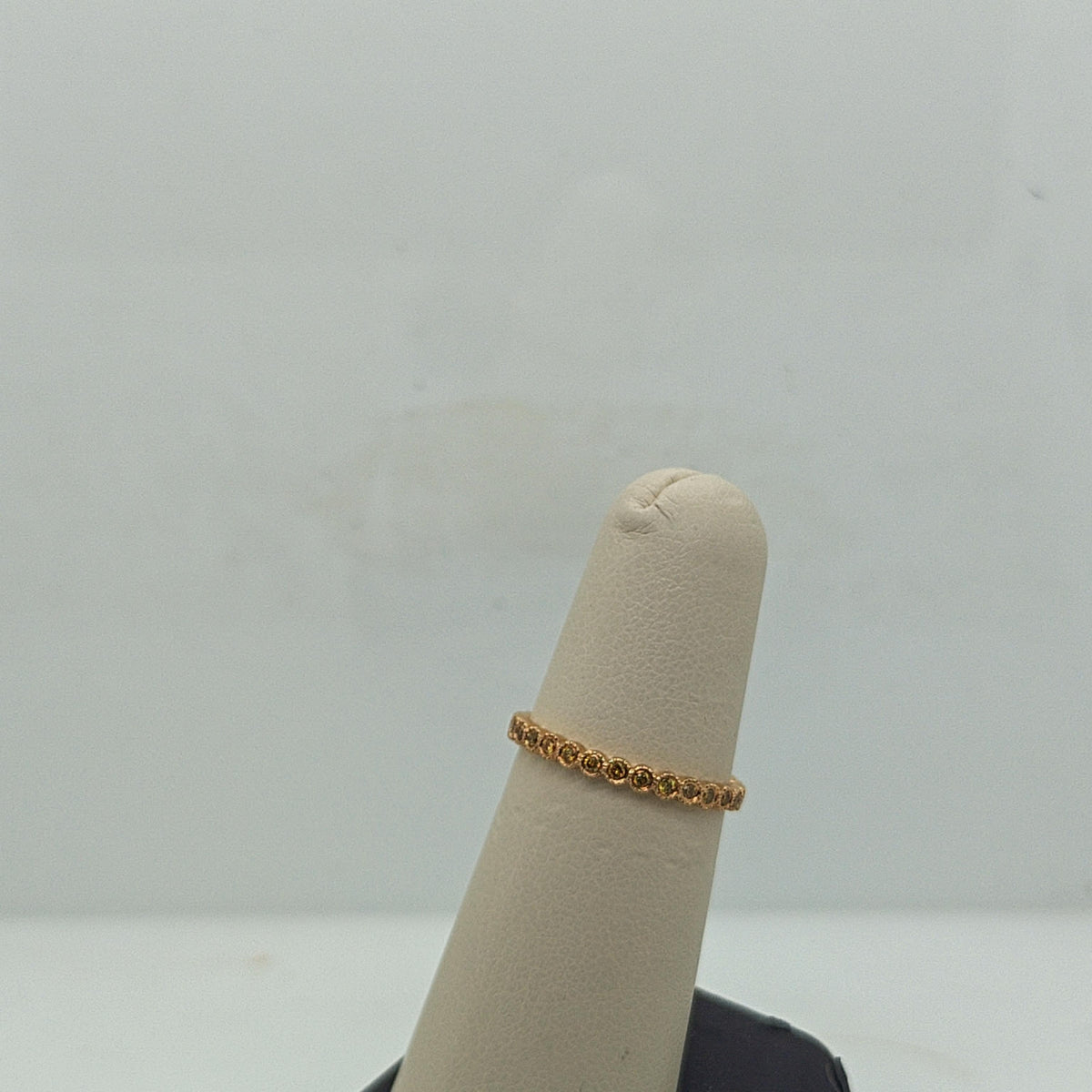 DIAMOND ETERNITY BAND RING YELLOW DIAMONDS ROSE GOLD