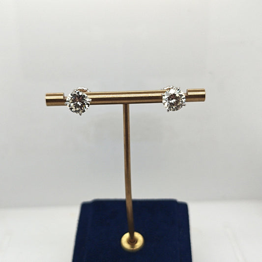 DIAMOND STUD EARRINGS MARTINI SETTING 4.40CTW PLATINUM