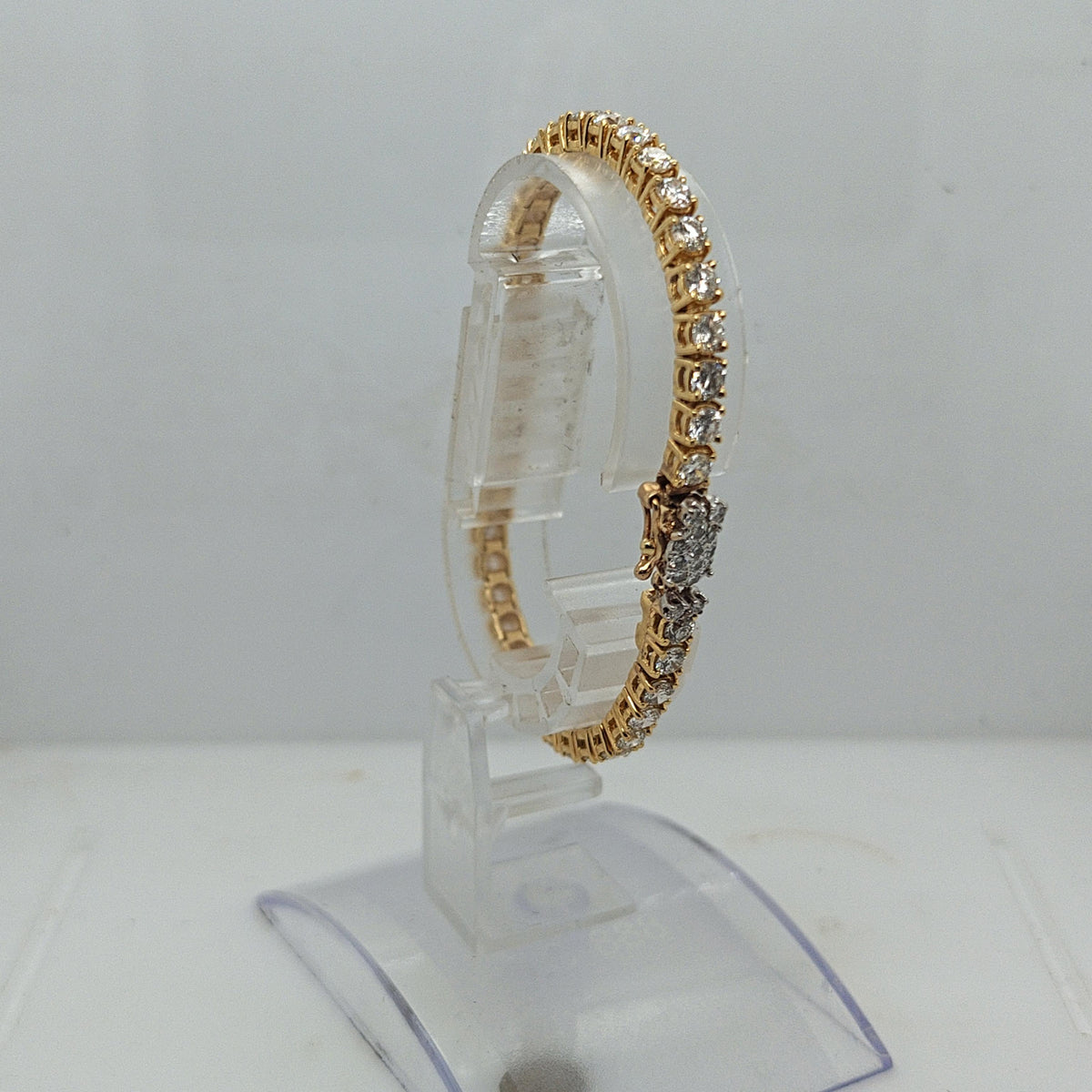 DIAMOND TENNIS BRACELET 6.75CTW YELLOW GOLD