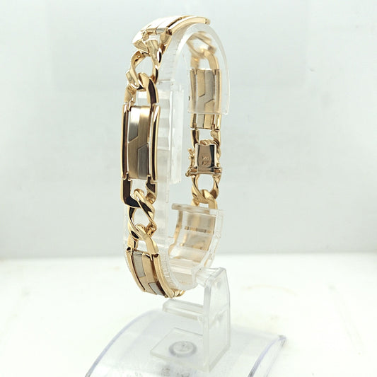 TWO TONE MENS FANCY GOLD BRACELET