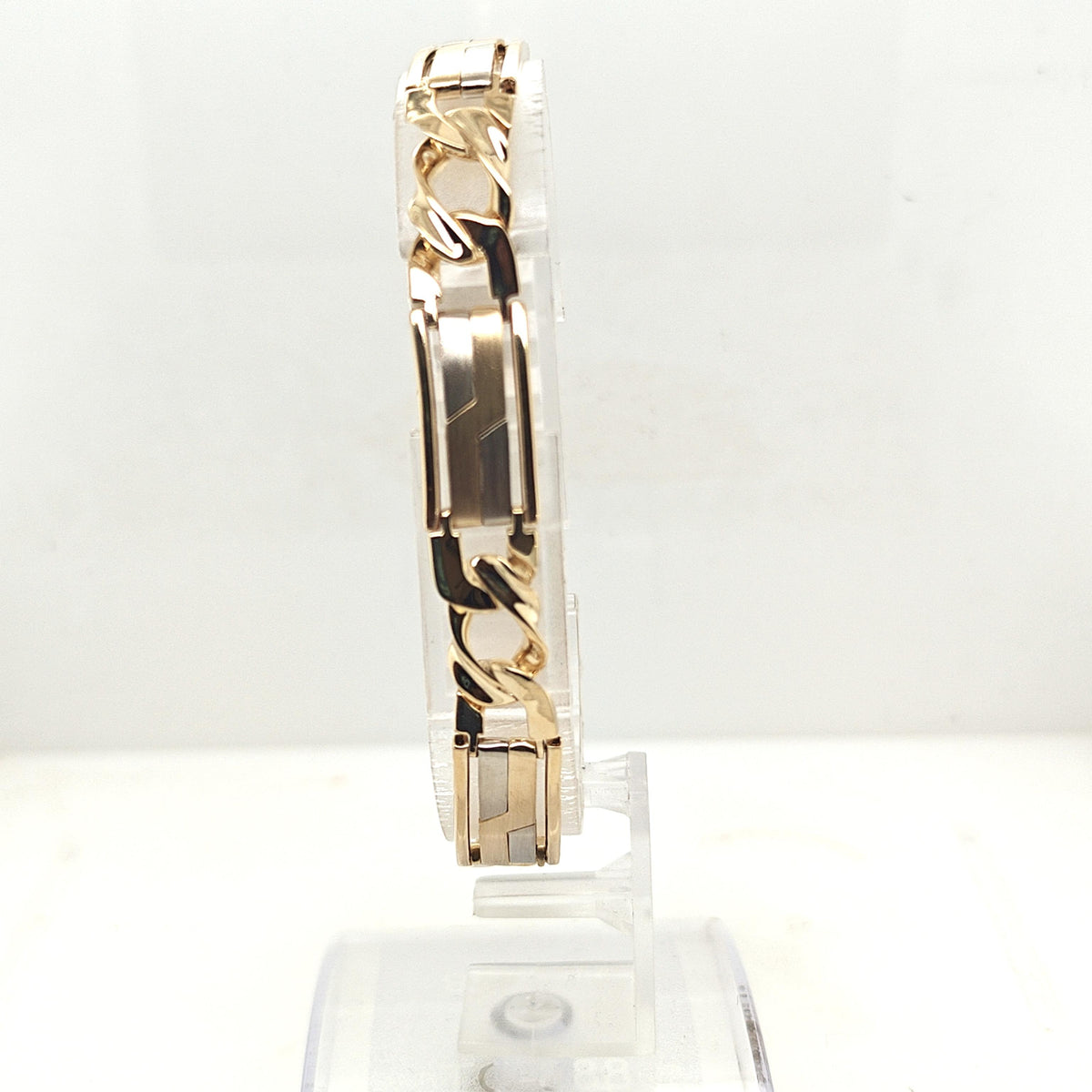 TWO TONE MENS FANCY GOLD BRACELET