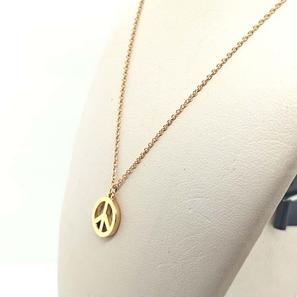 TIFFANY NECKLACE WITH PEACE SIGN YELLOW GOLD