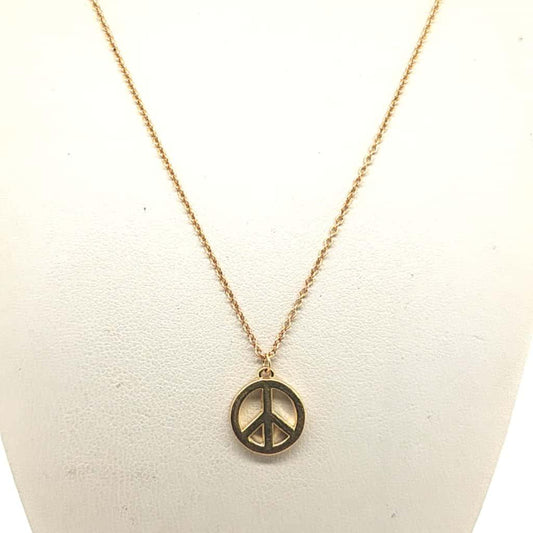 TIFFANY NECKLACE WITH PEACE SIGN YELLOW GOLD