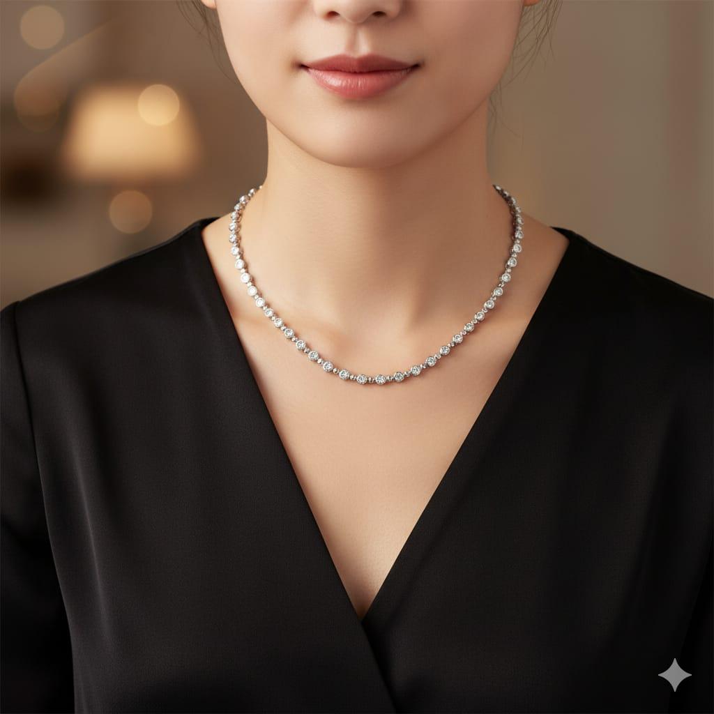 DIAMOND BY THE INCH TENNIS NECKLACE 2.4CTW WHITE GOLD