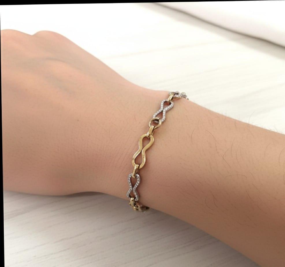 DIAMOND INFINITY BRACELET TWO TONE 1.02CTW
