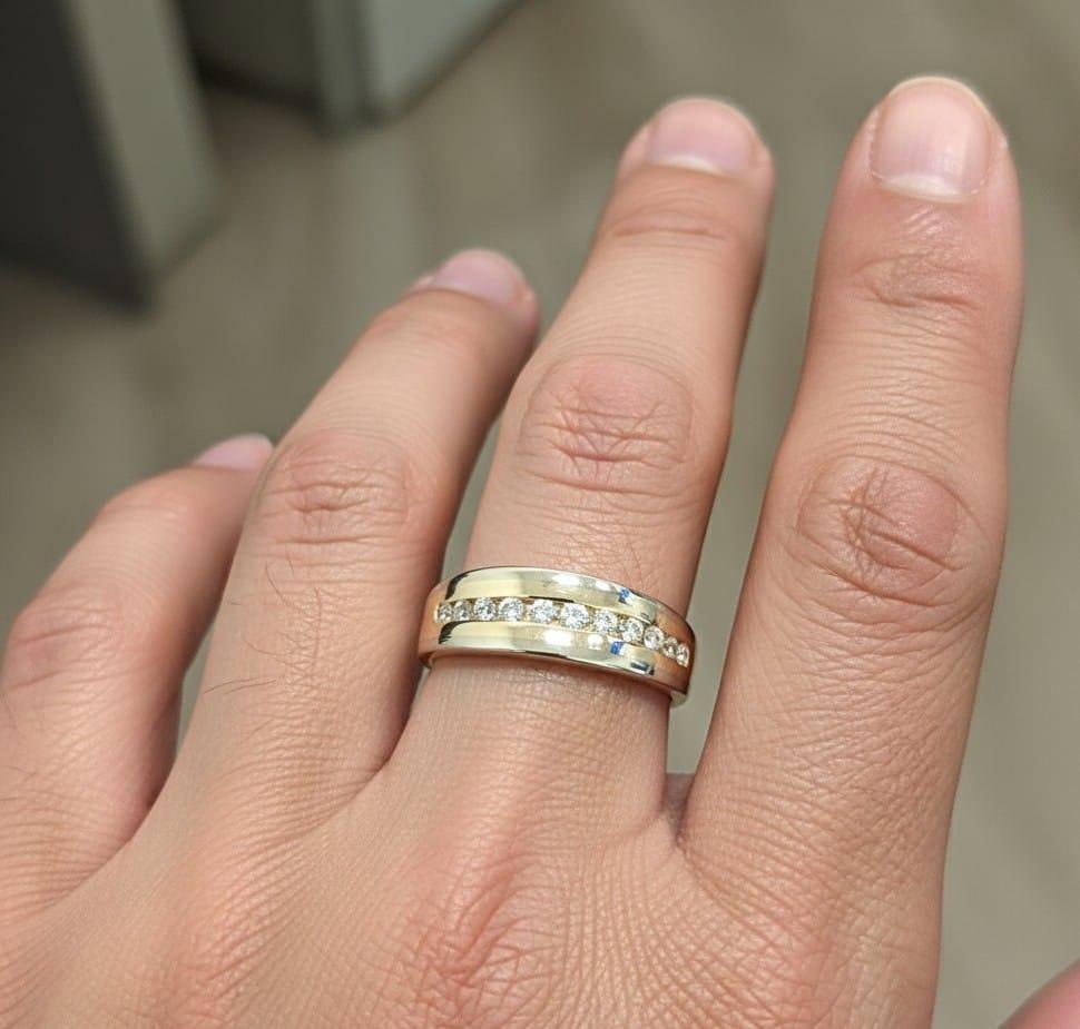 WEDDING BAND 0.36CTW TWO TONE GOLD