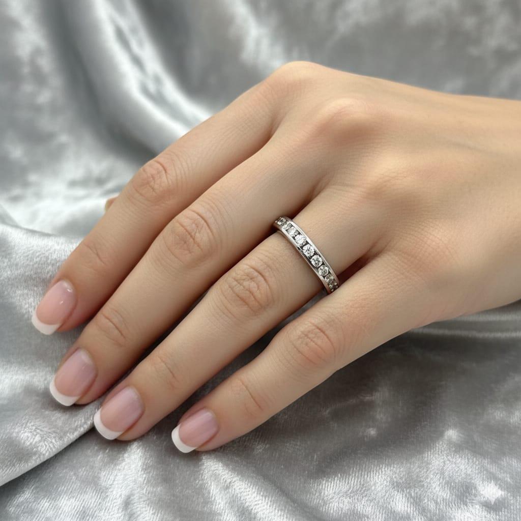 DIAMOND ETERNITY BAND RING 1.10CTW PLATINUM
