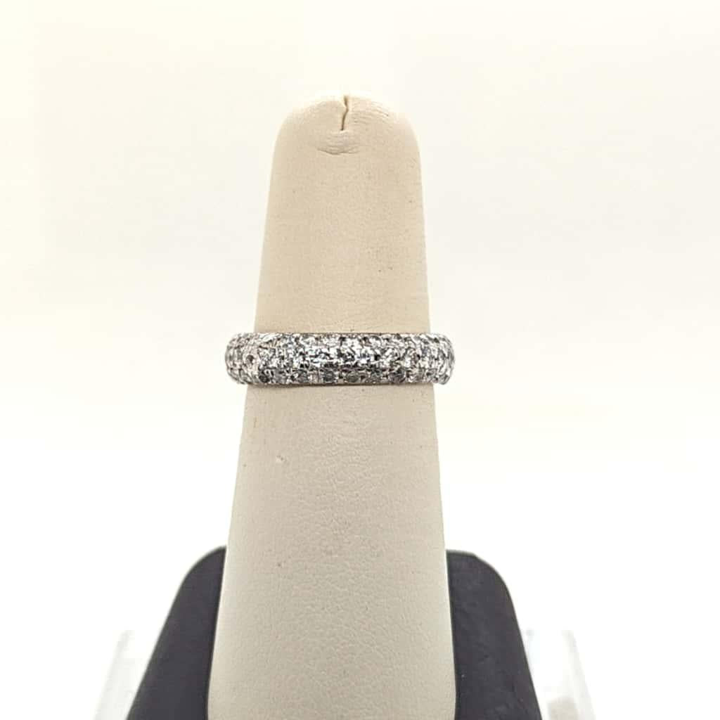 DIAMOND THREE ROW ETERNITY BAND RING 2.10CTW WHITE GOLD